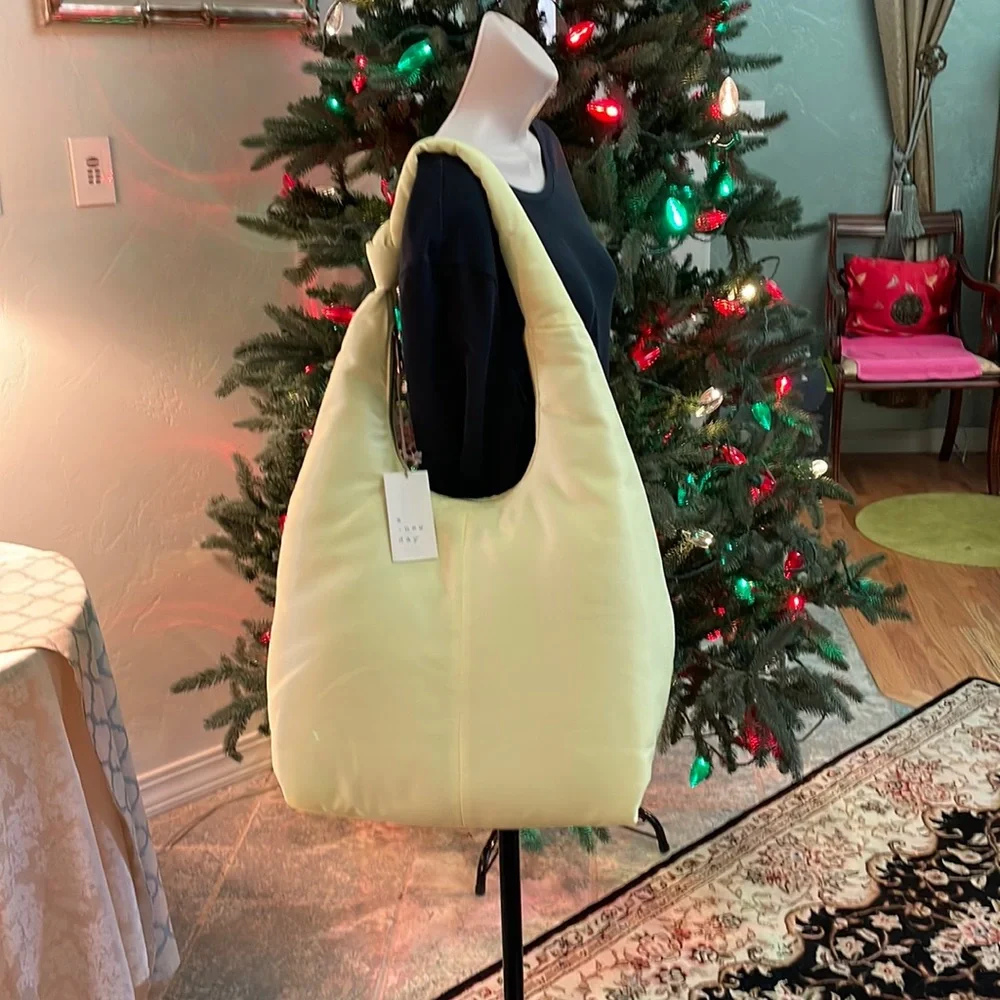 Nylon Handbag Neon Yellow NWT Hobo Stlye